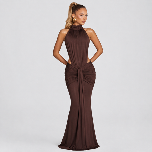 Vestido de elegancia con espalda descubierta