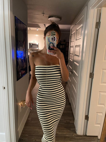 Vestido de rayas elegante