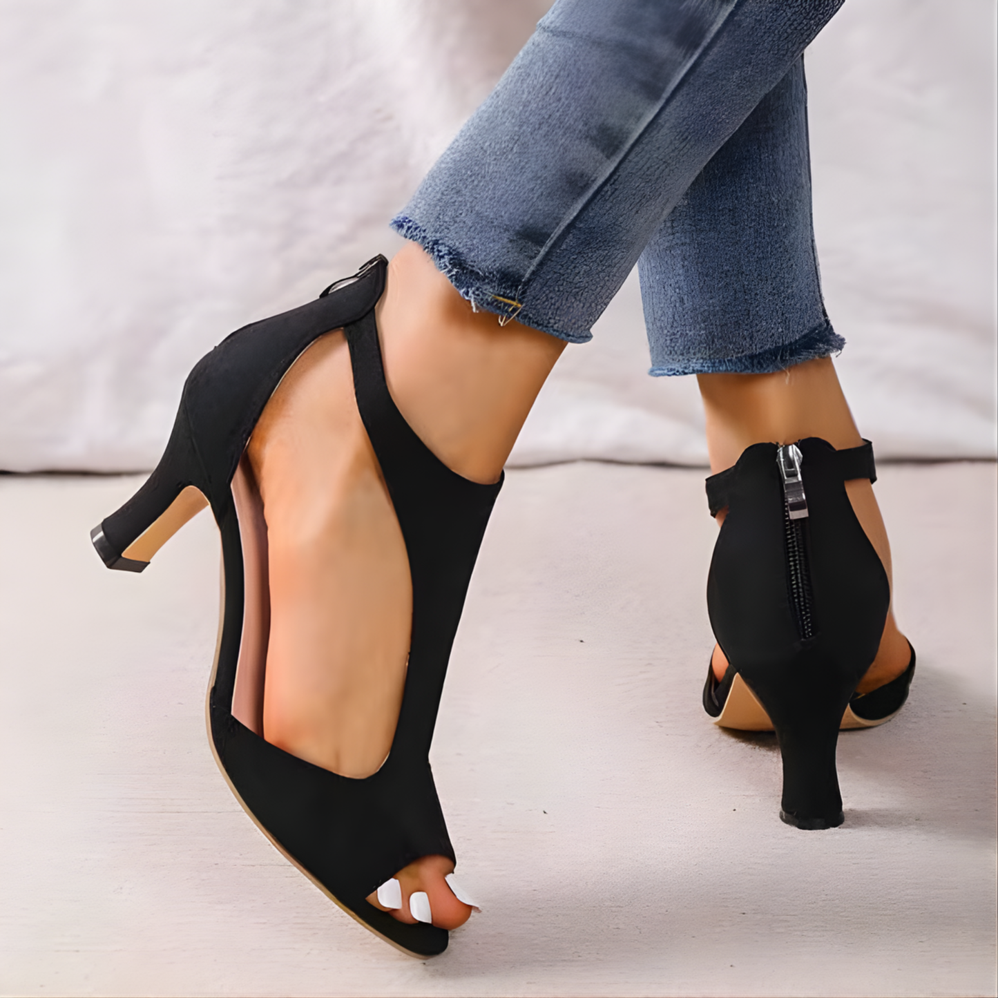 Sandalias de tacón suave