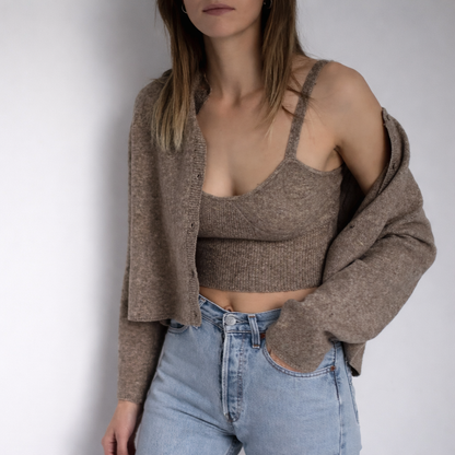 Conjunto de Punto Cardigan o Top