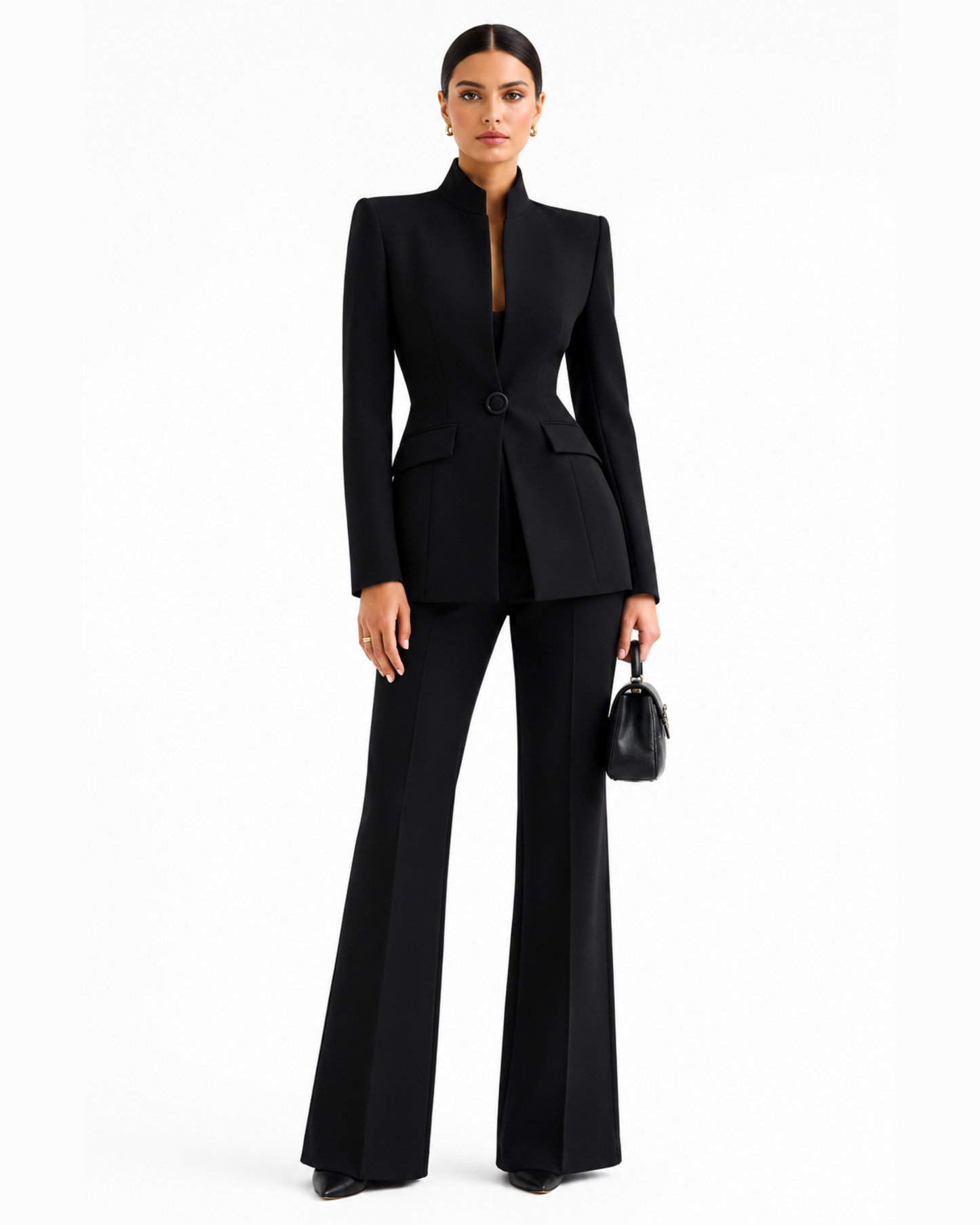 Conjunto de blazer y pantalones palazzo