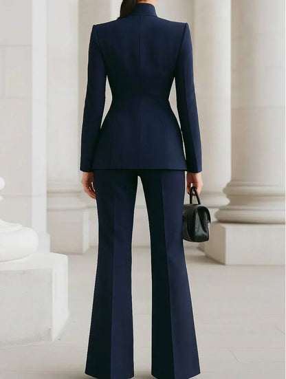 Conjunto de blazer y pantalones palazzo