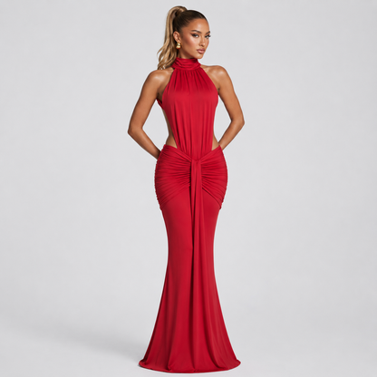 Vestido de elegancia con espalda descubierta