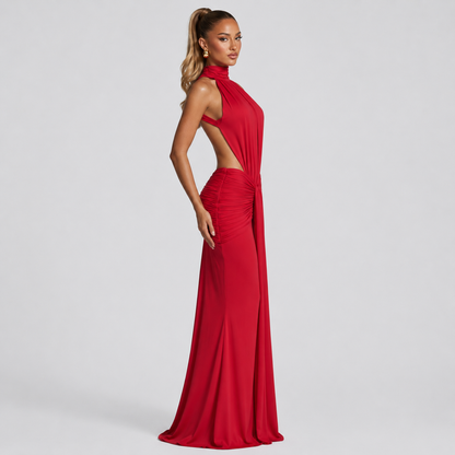 Vestido de elegancia con espalda descubierta