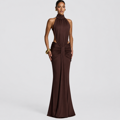 Vestido de elegancia con espalda descubierta