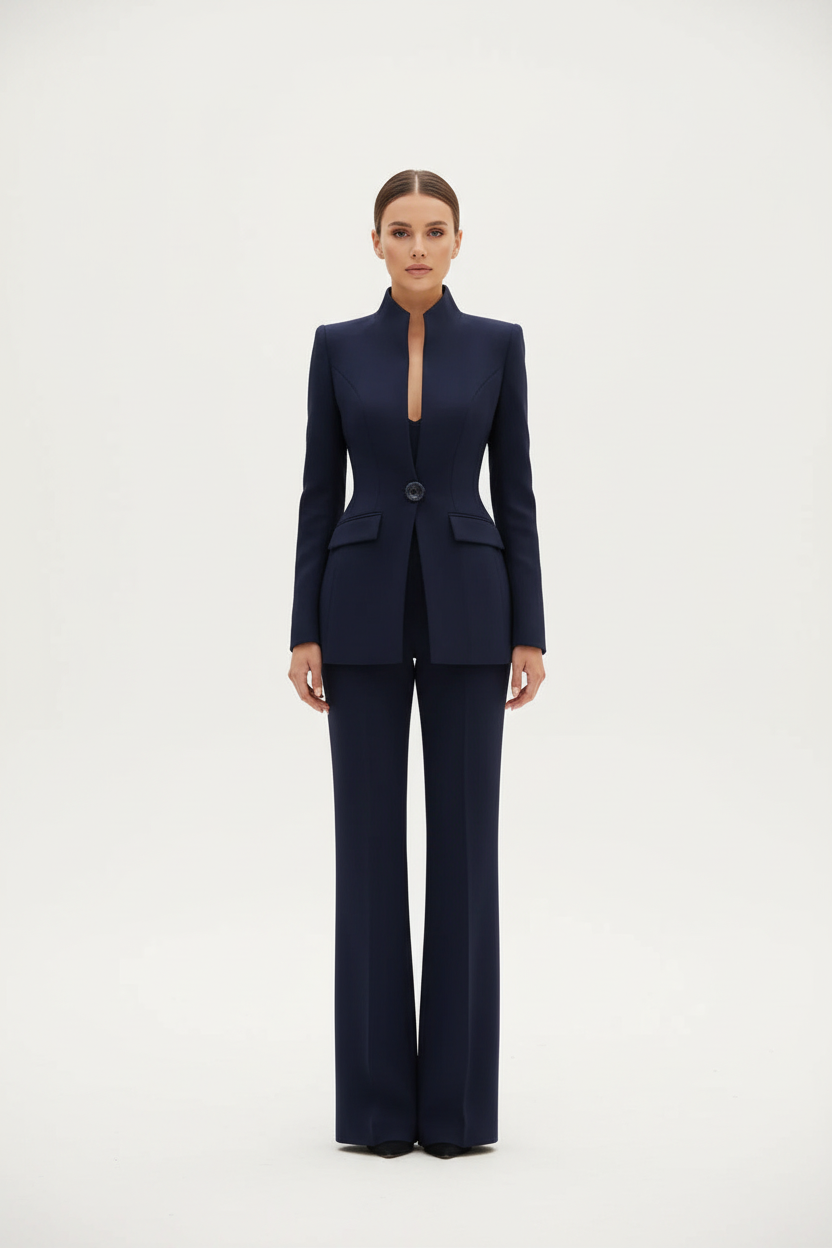 Conjunto de blazer y pantalones palazzo