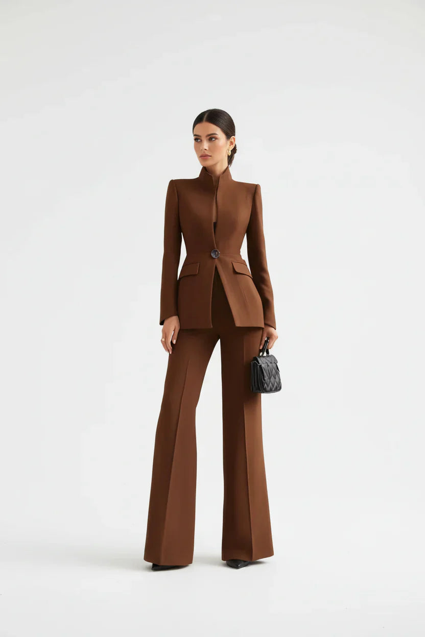 Conjunto de blazer y pantalones palazzo